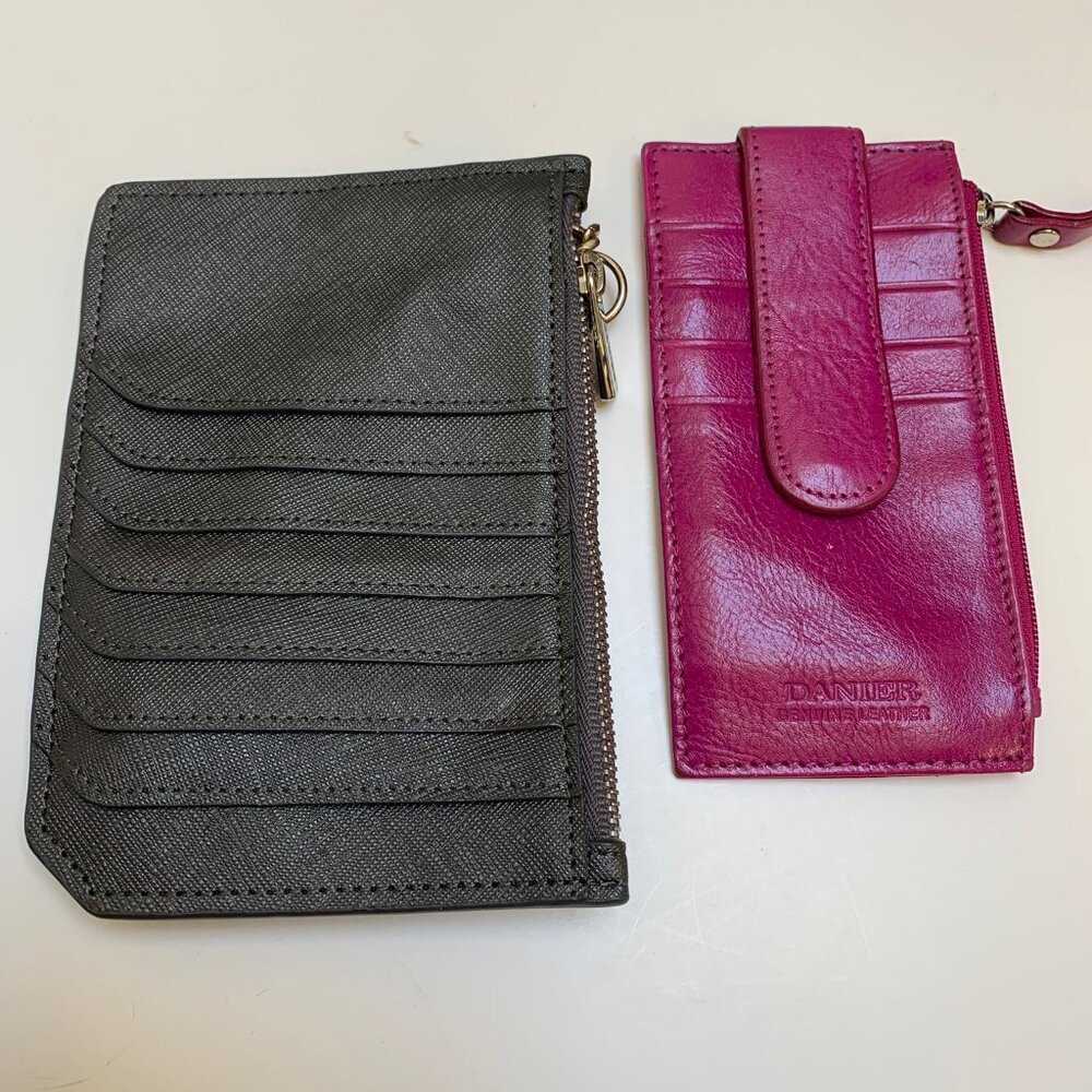 Vintage Danier Leather Card holders with zippered compartments set